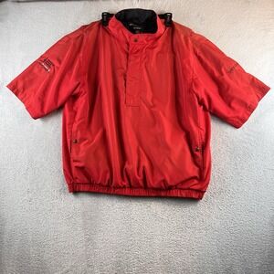 DryJoys by FootJoy 1/2 Zip Snap Pullover Golf Rain Jacket Mens XL Red/Black